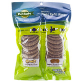 PetSafe aperçu frontal du paquet d'anneaux de friandise montrant 24 pièces et bénéfice praticité