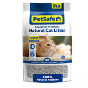 PetSafe emballage avant montrant sac 8 lb et bénéfice longue durée