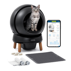 PetSafe vue de face du bac SmartSpin montrant design compact et propreté