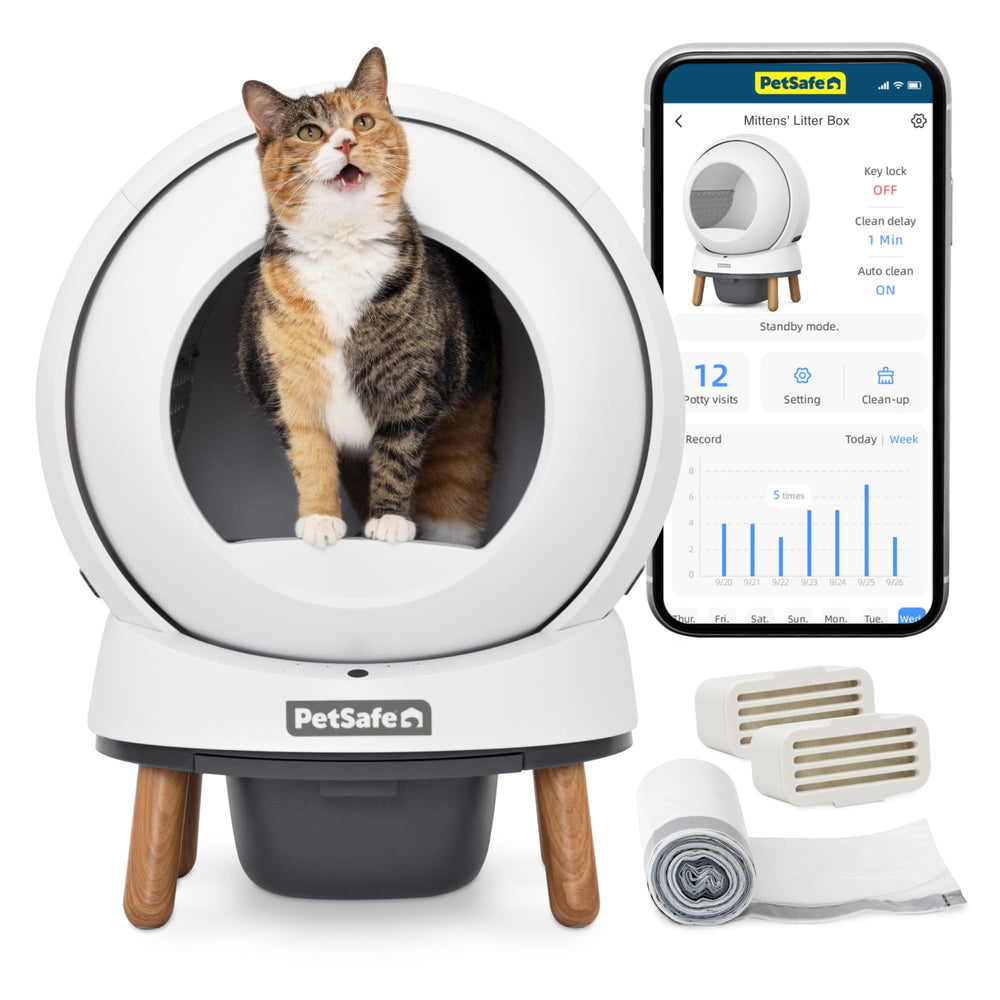 PetSafe SmartSpin vue de face blanc montrant design compact et facilité