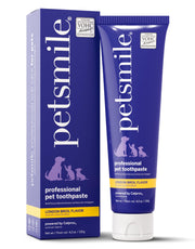petsmile tube devant montrant l'emballage et l'avantage d'utilisation quotidienne