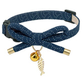 PetSoKoo collier avant marine élégant, met en valeur l'apparence du chat