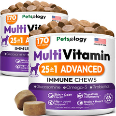 Petsology emballage avant montrant lot de deux flacons pour plus de valeur