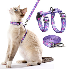 PetThem harnais ensemble face montrant motif Purple Rabbit et praticité