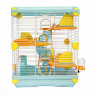 PETZHUBO cage vue avant bleue montrant espace sécurisé et visibilité
