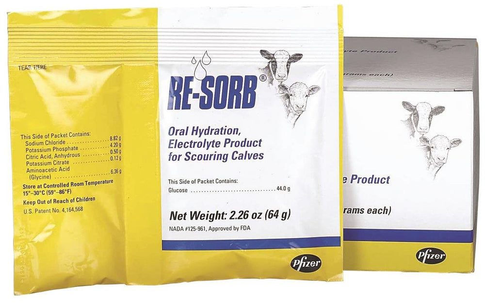 Pfizer Animal Health sachet face, réhydratation rapide et pratique pour veaux