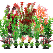 PietyPet vue avant du lot de 20 plantes pour décoration d'aquarium, facilite l'installation
