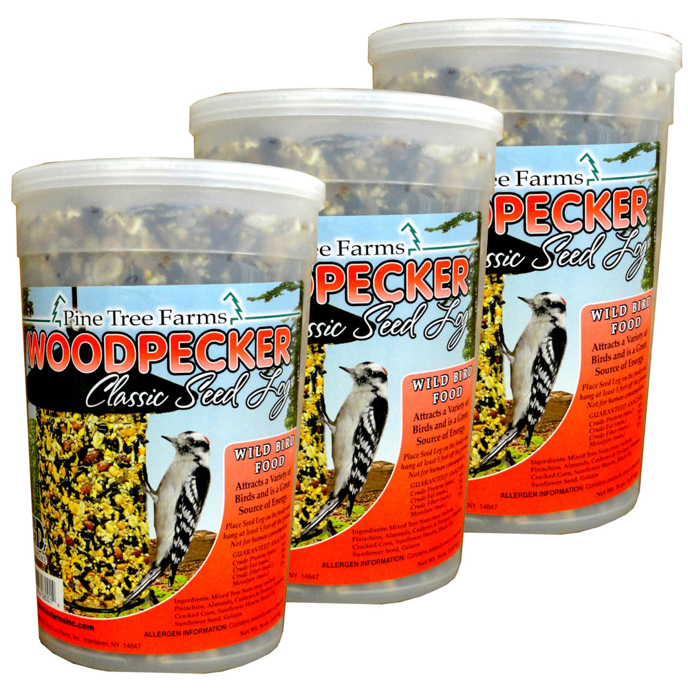 Pine Tree Farms bûche face emballage montrant produit et attractivité