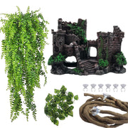 PINVNBY château face terrarium offrant cachette et sécurité