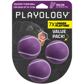 Playology balle face avant emballage montrant le lot de trois et la couleur attrayante