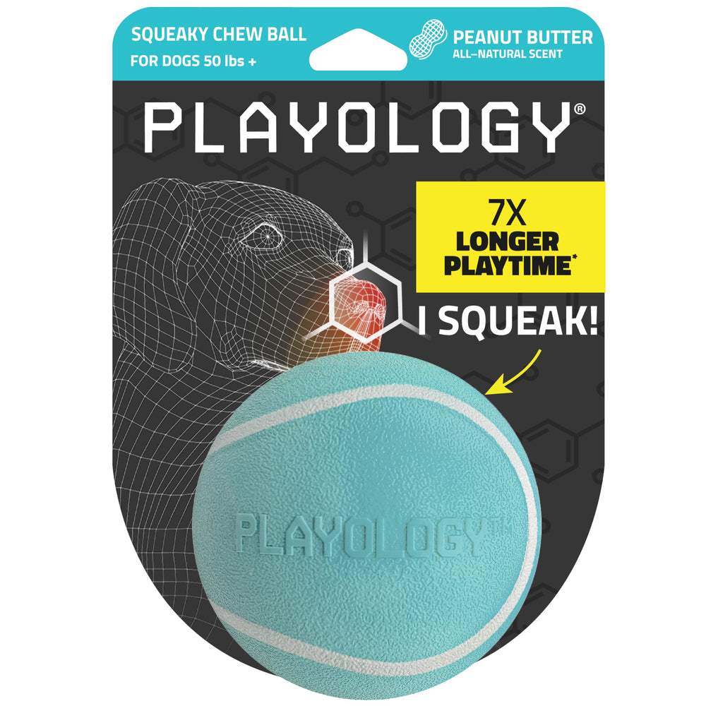 Playology balle jumbo face avant montrant sifflet intégré pour une stimulation sonore