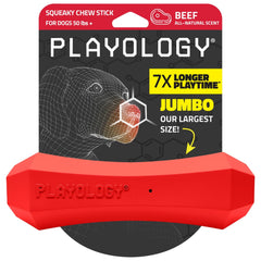 Playology bâton face avant montrant le couineur et forme durable pour jeu prolongé