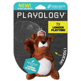 Playology peluche écureuil de face, couineur visible et attrait de jeu