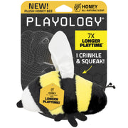 Playology Plush Bee vue de face et emballage montrant sécurité
