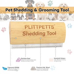 PLITTPETTS brosse utilisée sur un chien, réduit les poils perdus sur le tapis
