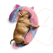 POMESEA coussin face avant rose montrant forme question et confort