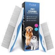 POODLIE peigne face avant montrant lot de deux et design bleu apportant contrôle