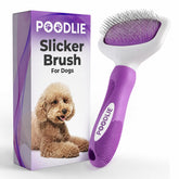 POODLIE brosse slicker face avant montrant design ergonomique et prise sûre