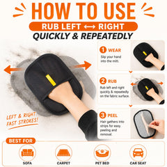 POUPUA gros plan texture du gant pour meilleure adhérence et capture des poils
