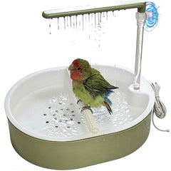 PRFOKEY vue avant du bain pour oiseaux montrant le design et confort