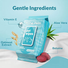 PrimePets pli de la lingette sortie du paquet illustrant facilité d'extraction