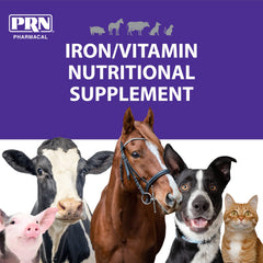 Gros plan liquide PRN Liqui-Tinic montrant la texture et la facilité de dosage pour administration précise