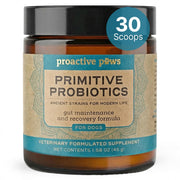 Proactive Paws emballage avant montrant 30 scoops et bénéfice clarté
