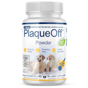 ProDen PlaqueOff emballage avant présentant la poudre pour dents de chien efficace