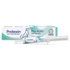Protexin Veterinary seringue Pro-Kolin Advanced 30 ml montrant l’avant et dose, administration facile
