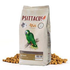 Psittacus emballage avant montrant 800 g, avantage conservation pratique