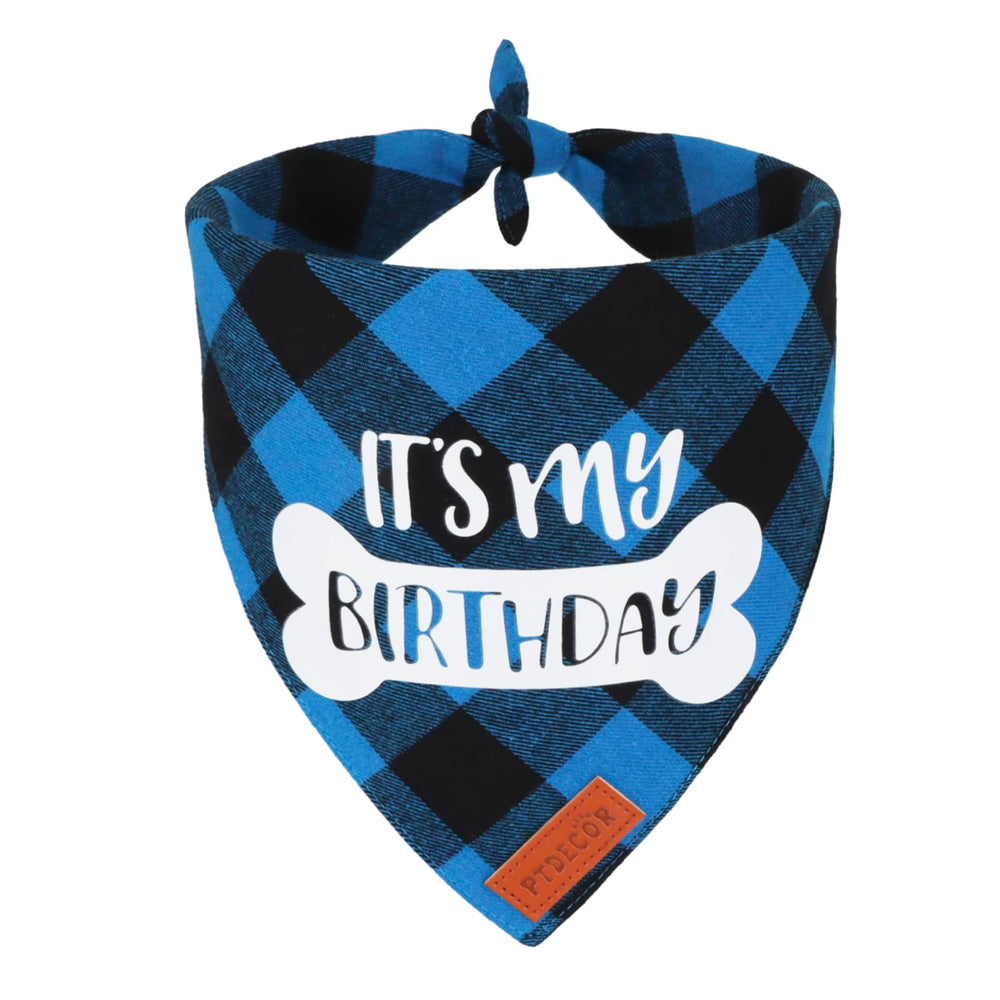 PTDECOR bandana recto carreaux bleus montrant style festif