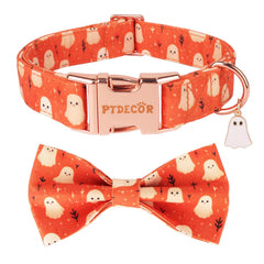 PTDECOR collier face avant orange fantômes pour look festif