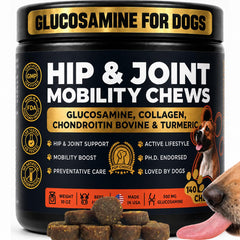 Pup Choice emballage avant montrant support hanches et articulations, facilite le choix