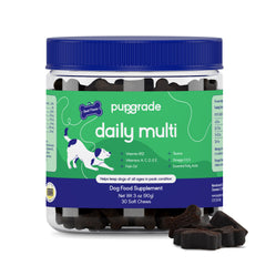 PupGrade emballage avant montrant 30 chews, assure qualité et confiance
