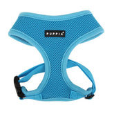 Puppia harnais devant packaging montrant couleur sky blue et maintien confortable