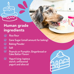 Puppy Cake glaçage et vermicelles détail montrant décoration simple et propre