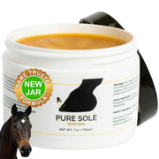 Pot Pure Sole Hoof Wax en vue de face montrant l’emballage et la contenance, protection pratique