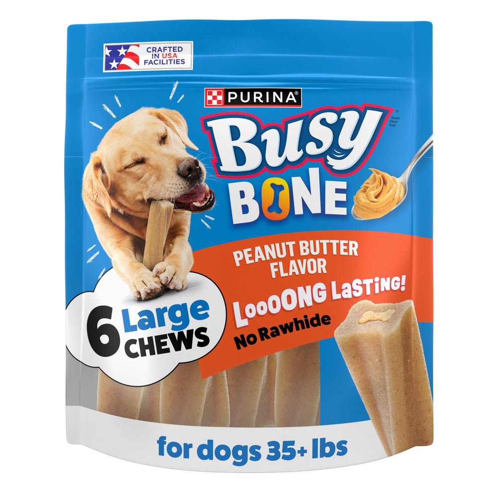 Purina Busy sachet avant montrant le produit et l'attrait visuel