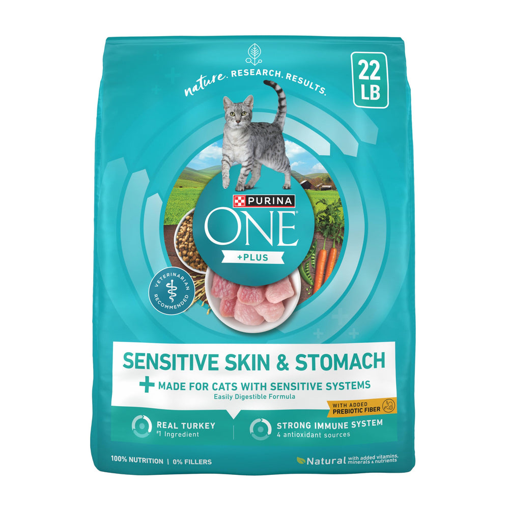 Purina ONE emballage 22 lb visible, présentabilité et confiance de marque