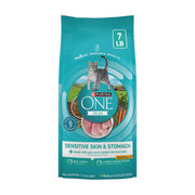 Purina ONE emballage devant montrant la formule sensible et dindon, rassure sur l'origine