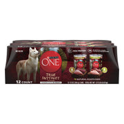Purina ONE pack avant boîtes montrant assortiment pratique et prêt à servir