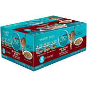 Purina ONE face avant du pack varié montrant les boîtes et la variété de saveurs