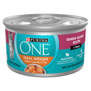 Purina ONE vue de face de la boîte, rassure sur la recette saumon et équilibre