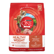 Purina ONE sac avant montrant la dinde réelle et bénéfice contrôle du poids