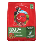 Purina ONE sac devant montrant l'agneau, appétence et nutrition