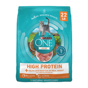 Purina ONE sachet avant montrant le branding et bénéfice maintien du poids