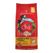 Purina ONE sac devant montrant l'emballage rouge et bénéfice nutritionnel