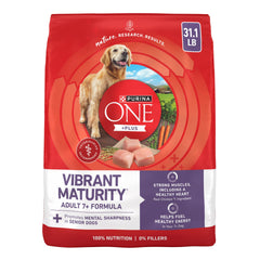 Purina ONE sac 31,1 lb face montrant formule senior et bénéfice clarté nutritionnelle
