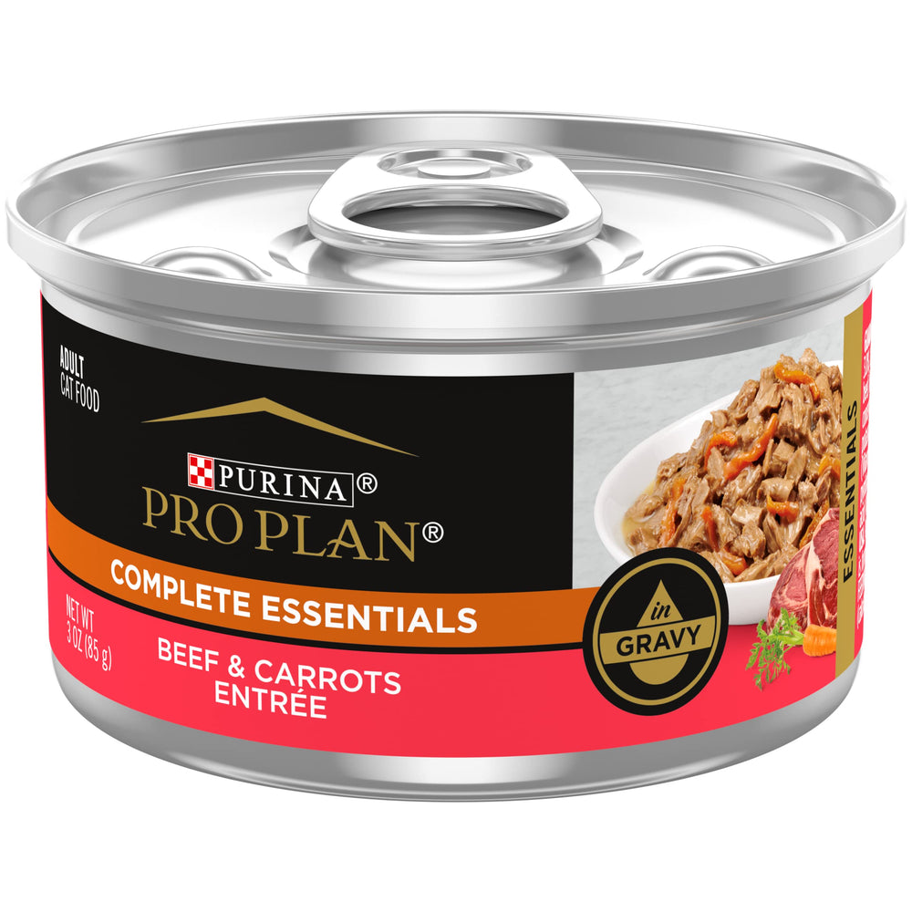 Purina Pro Plan boîte face montrant l'étiquette et la saveur bœuf bénéfice praticité