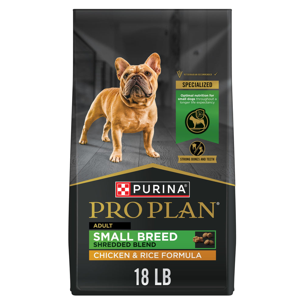 Purina Pro Plan sac 18 lb affichant l’emballage pratique et informations